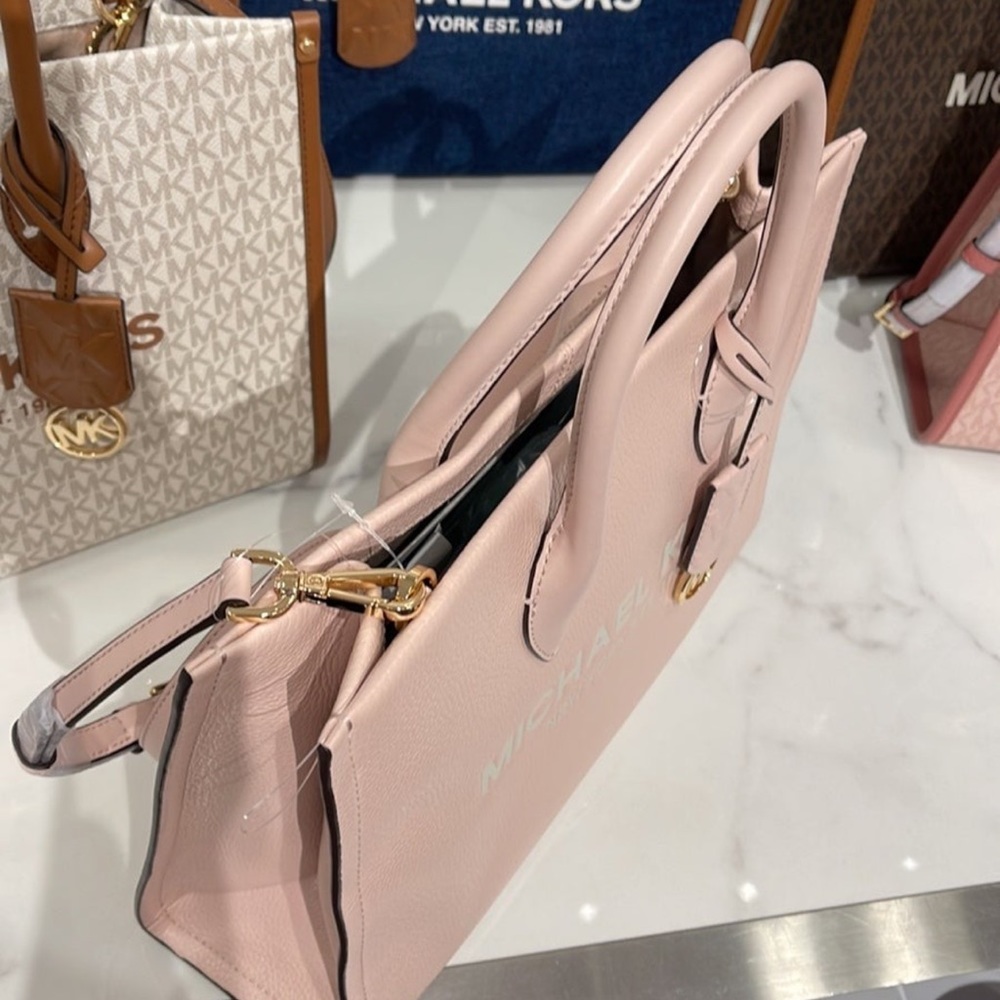 Michael Kors Bag Shoulder Bag Mirella Md Ew Tote Bag Powder Blush Multi Leather - Picture 7 of 12